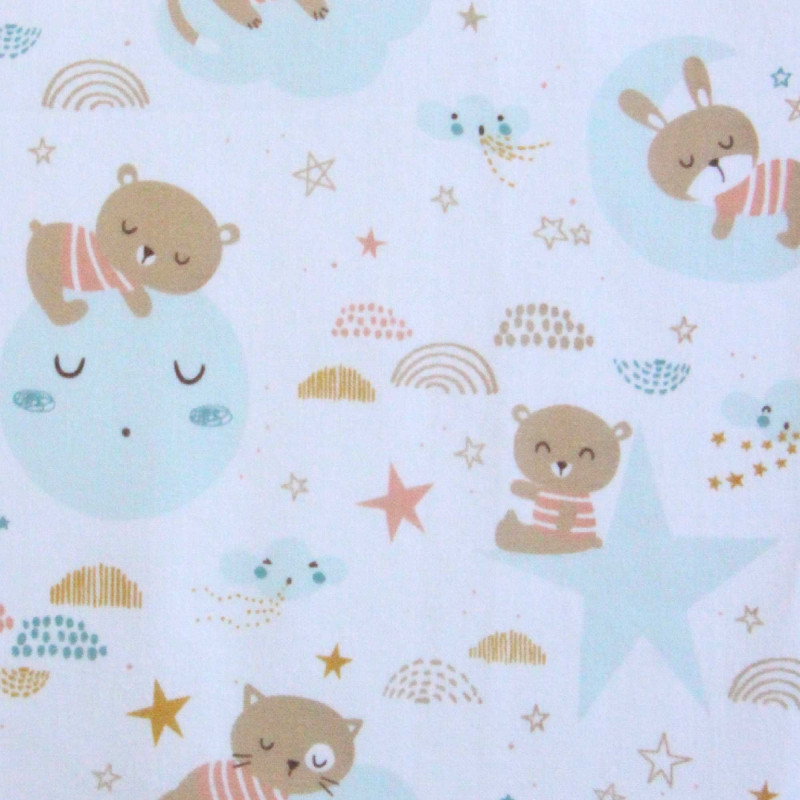 Algodón estampado AMIKI Blanco / Multicolor mixtos
